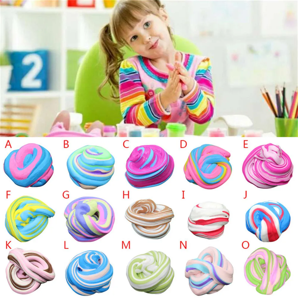 

45g Colored Clay Assorted Color DIY Plasticine Toy Fluffy Floam Baby Kids Non-toxic Plasticine Toy Baby Learning& Education Toy