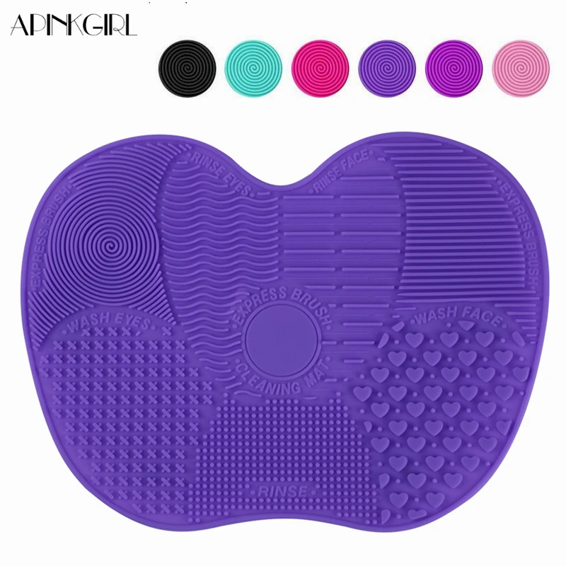

APINKGIRL Silicone Makeup Brush Cleaning Mat Washing Tool Large Pad Sucker Scrubber Board Washing Cosmetic Brush Cleaner Tool