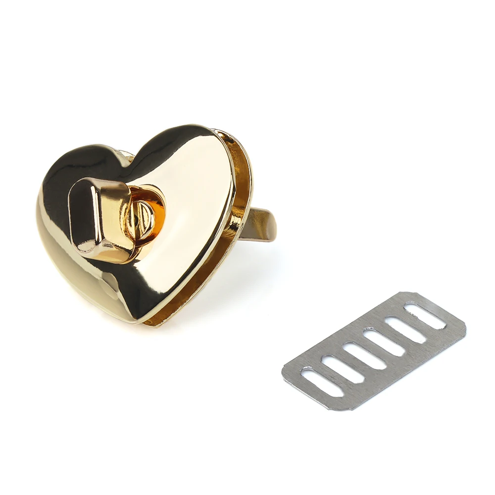 1Pc Love Shape Metal Clasp Turn Lock Twist Lock DIY Handbag Bag Purse Part Accessories