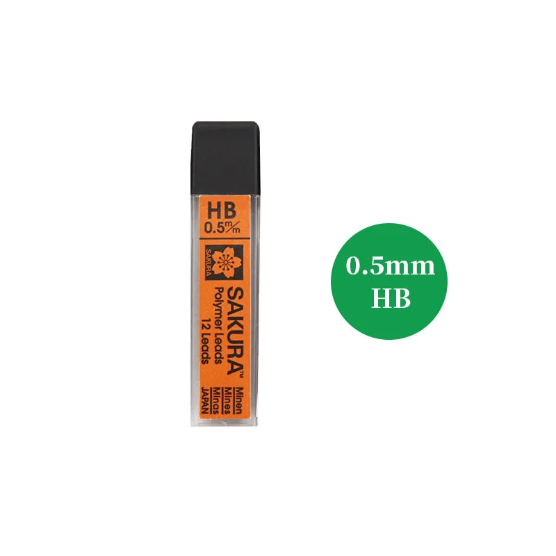 HB Leads 0.5mm Sakura механический карандаш 0,3 0,5 0,7 0,9 мм автоматический сварочный аппарат разработки карандаши ластик эскизов иллюстрации написания школьных принадлежностей - Цвет: HB Leads 0.5mm