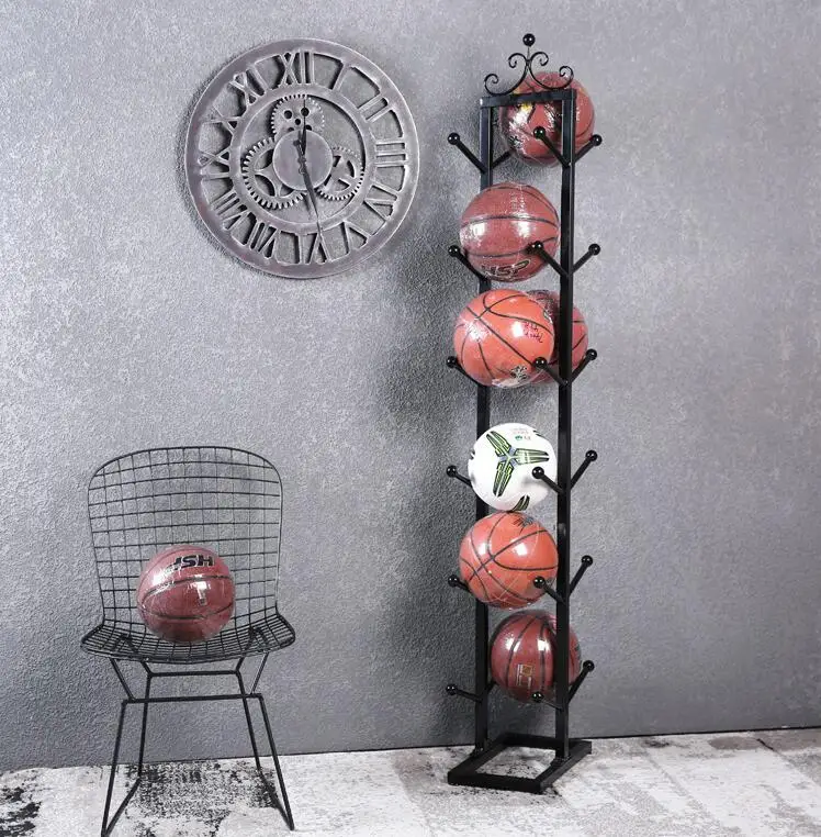 Железная баскетбольная стойка, стойка для хранения баскетбола, домашняя баскетбольная футбольная витрина