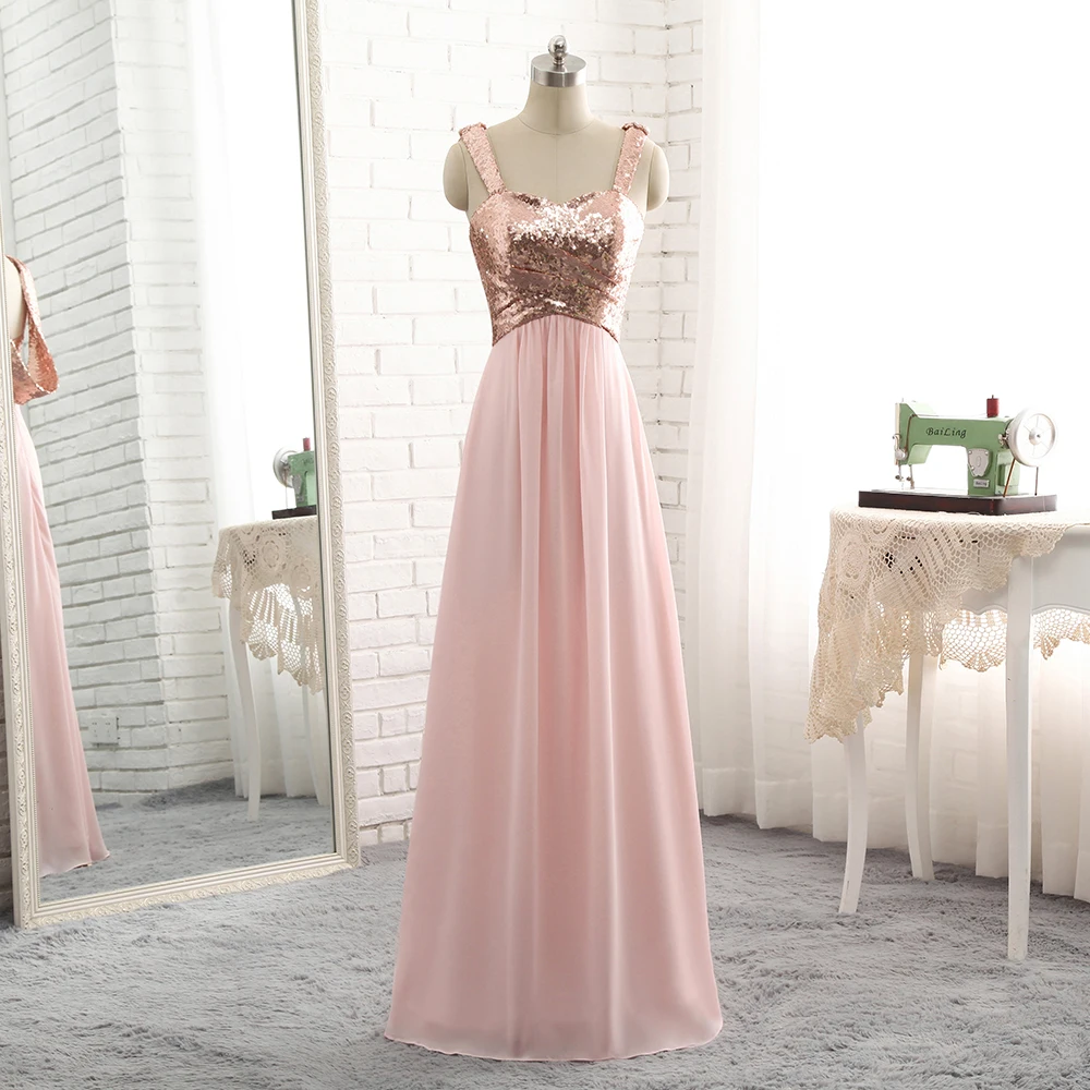 

Fashion New Chiffon Off The Shoulder Draped Long Bridesmaid Dresses Shiny Sequin A-line Wedding Party Gowns Robe De Soiree 2019