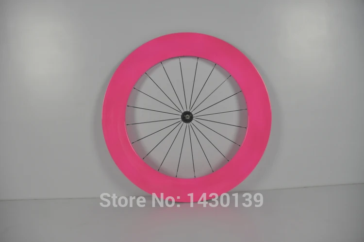 

1pair New 700C 88mm tubular rim Road bicycle carbon wheelset full carbon bike wheelset with hub+aero spoke+skewer pink Free ship