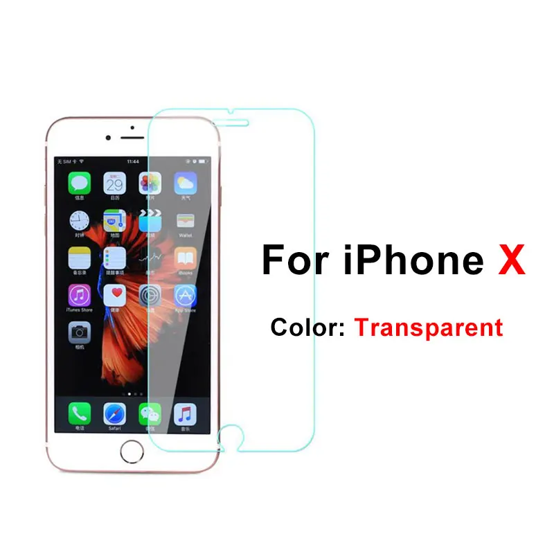 Защитное закаленное стекло 9H для iPhone 6, 7, 8, 6S Plus, 5, 5S, SE, 5C, X, XR, XS MAX, защитное стекло, пленка, анти-синий, фиолетовый, светильник - Цвет: Transparent X
