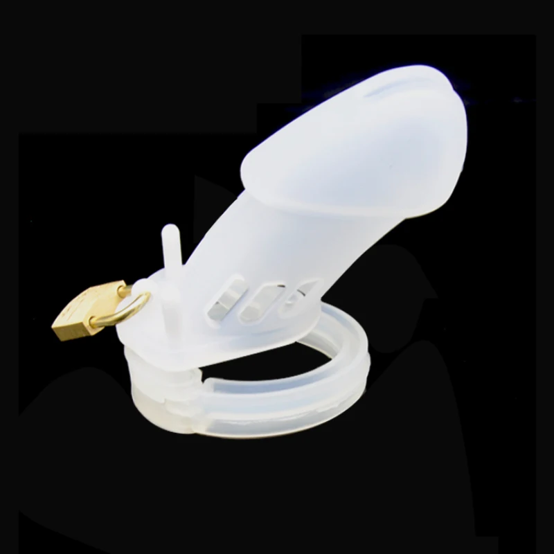 Buy CB6000 CB6000S Soft Silicone Male Chastity Cage Cock Cage Chastity Device Sex Toys with 5 Cock Ring Penis Sleeve for Men G136 7