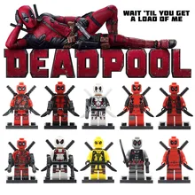 Deadpool Action Figure Marvel Super Heroes DIY Model Building Blocks Set Bricks Single Sale Lepin Educational