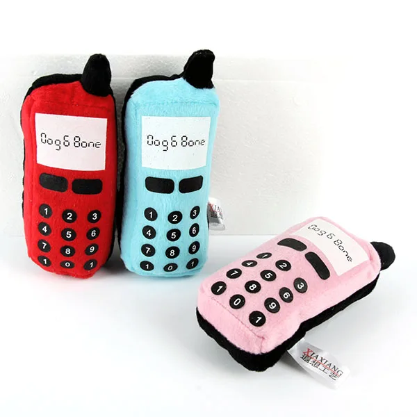 

Pet Dog Toys Cat Practice Phone Shaped Chew Play Squeaky Plush Sound Toys For Dog