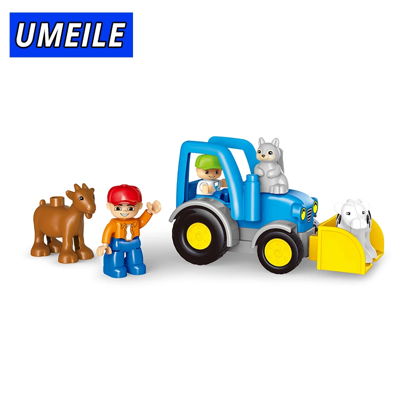 Бренд UMEILE 123 шт. оригинальные животные большие частицы Строительные блоки Набор