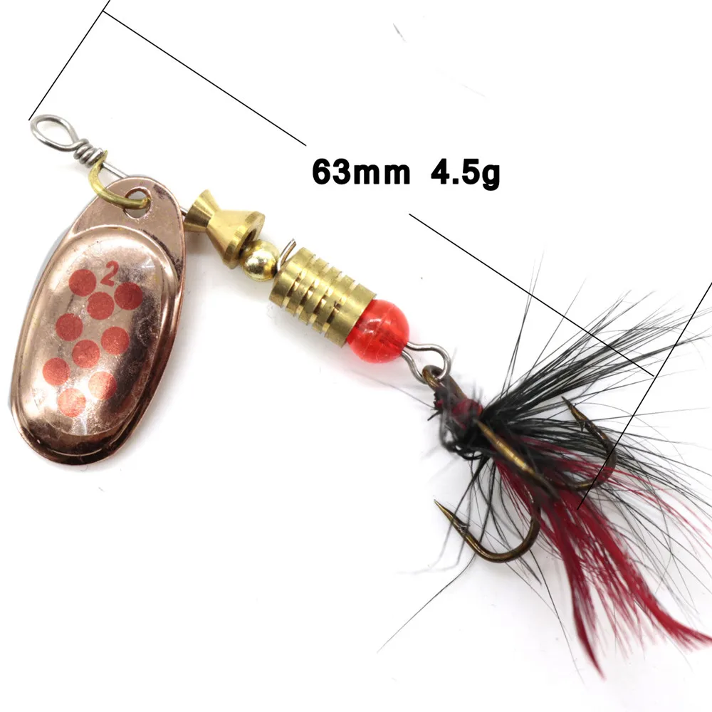 10 unids/caja Pesca señuelos Color mezclado Metal Spinner cuchara lentejuelas cebos artificiales señuelos Pesca accesorios