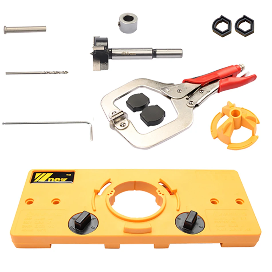 35mm Hinge Hole Saw Jig Drilling Guide Locator Hole Opener Door