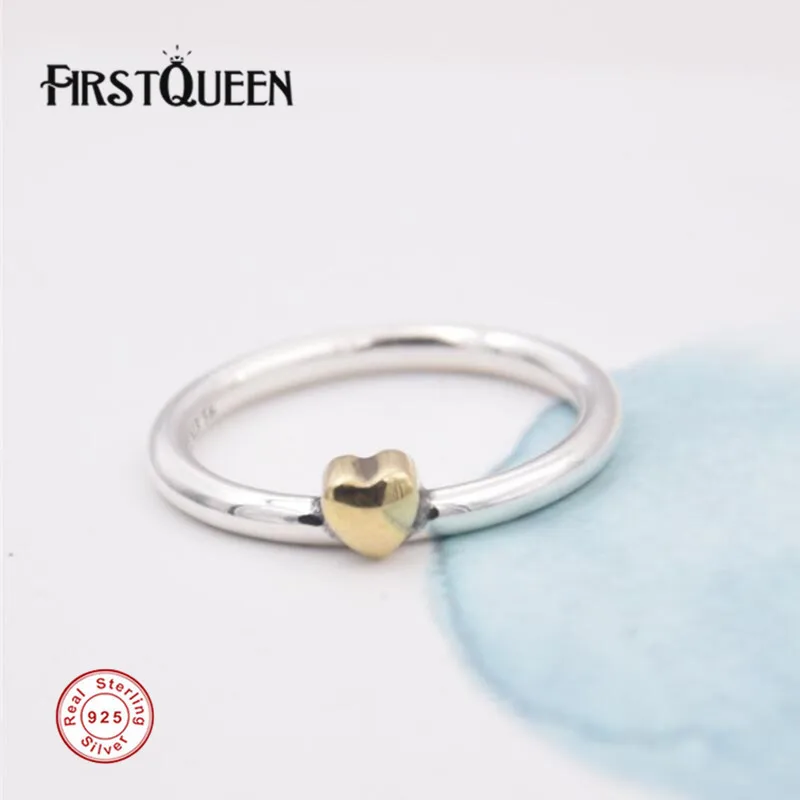 

FirstQueen Genuine 925 Sterling Silver Puzzle Heart Ring, Clear CZ Vintage Ring plata 925 Rings For Women anillos Fine Jewelry