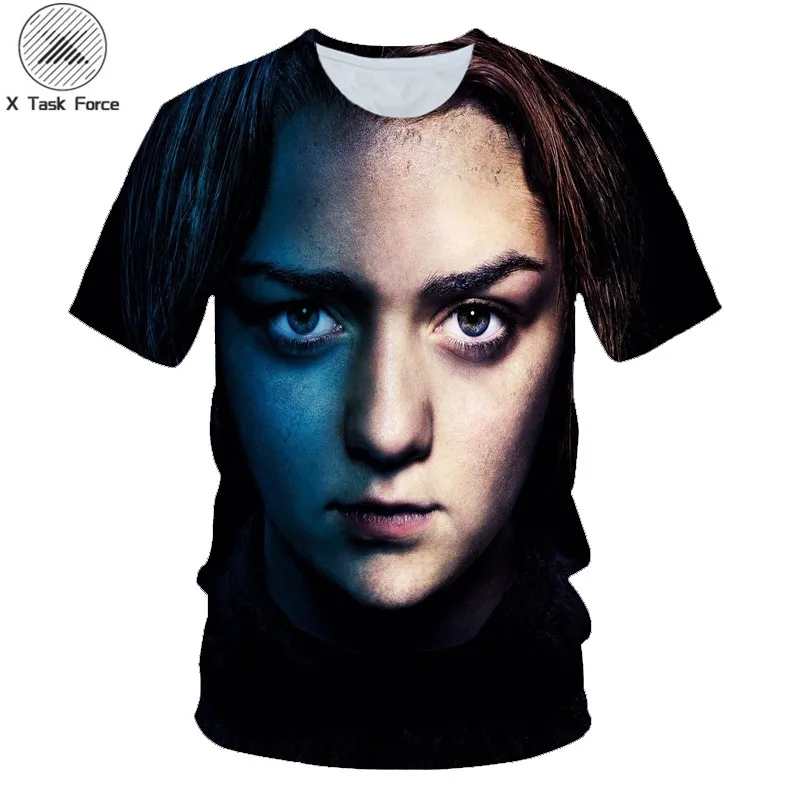 Новая футболка Arya Stark безликая Футболка Игра престолов Eightin новинка с 3D принтом