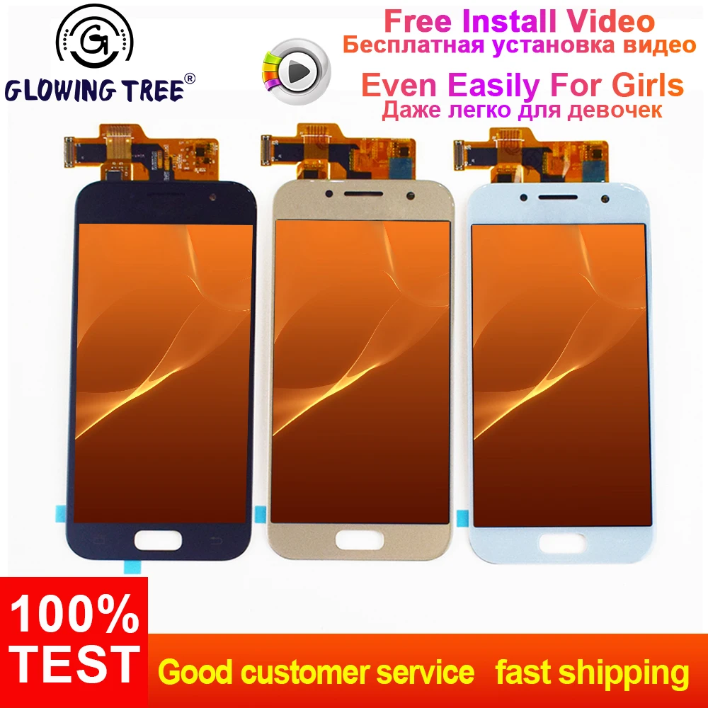 

a320m display For Samsung Galaxy A3 2017 LCD A320 A320M A320Y SM-A320F A320FD LCD Display + Touch Screen Digitizer Assembly
