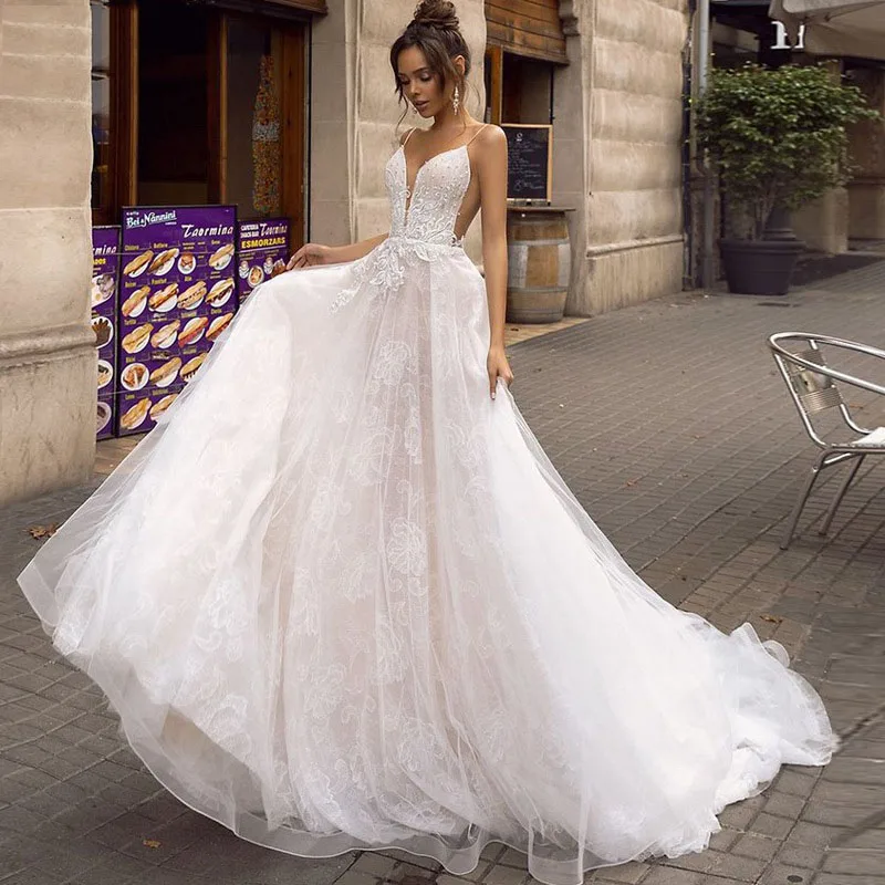 appliques wedding dress Boho  (1)