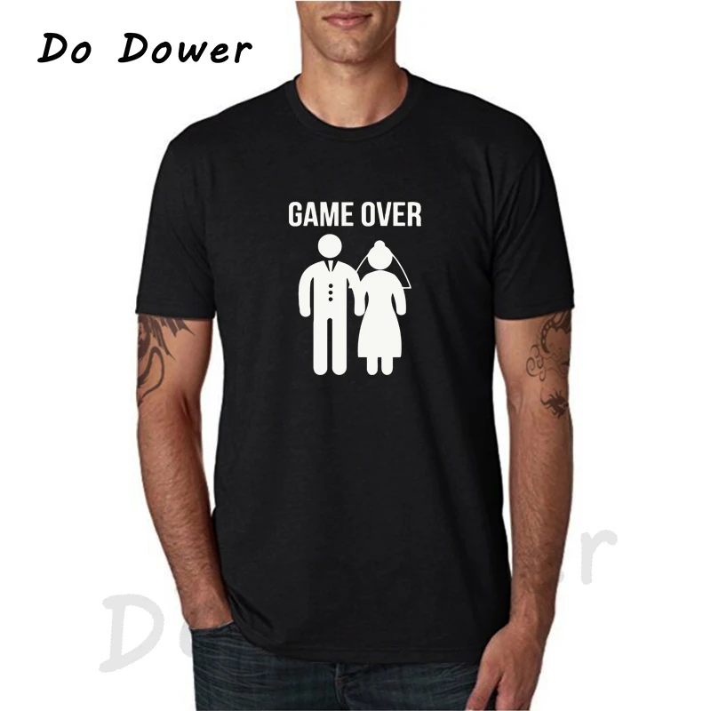 

2018 Fashion GAME OVER FUNNY PRINTED MENS T SHIRT WIFE MARRIAGE HUSBAND NOVELTY GIFT WEDDING SHORT SLEEVE
