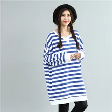 Для женщин весенние свободные плюс Размеры в полоску Футболки женские топы, футболки в полоску в стиле пэчворк Элегантный дизайн футболка большого размера; сезон осень