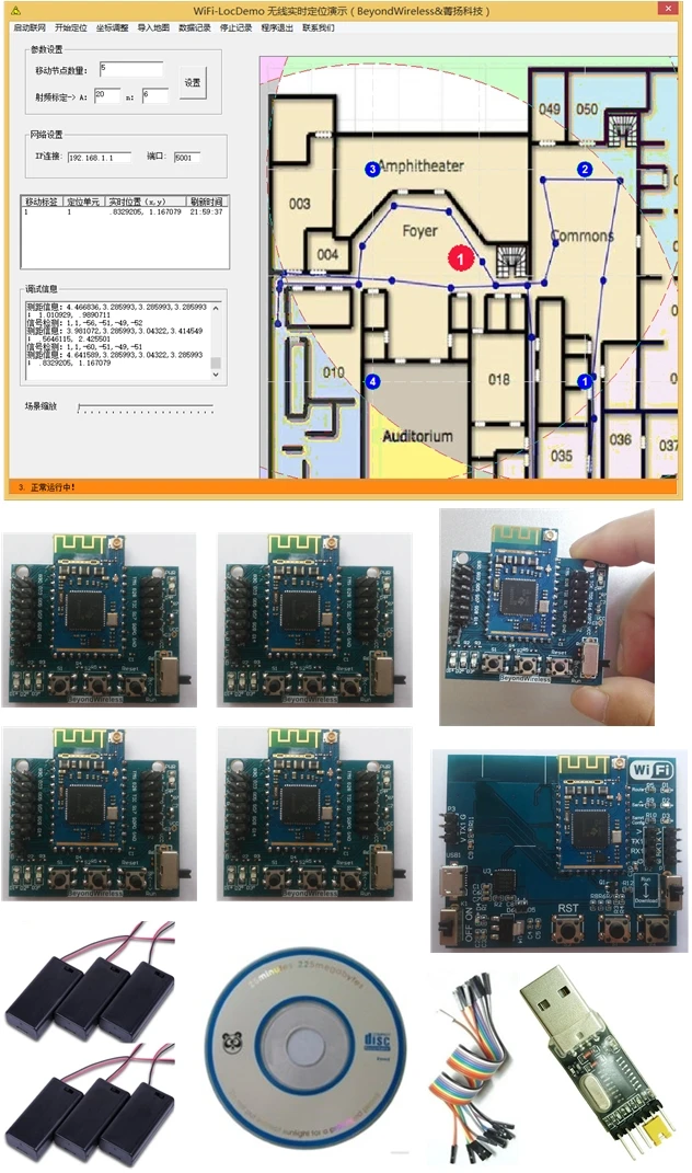 

(PC version) WiFi wireless real-time positioning system development kit WiFi-RTLS wireless location and ranging