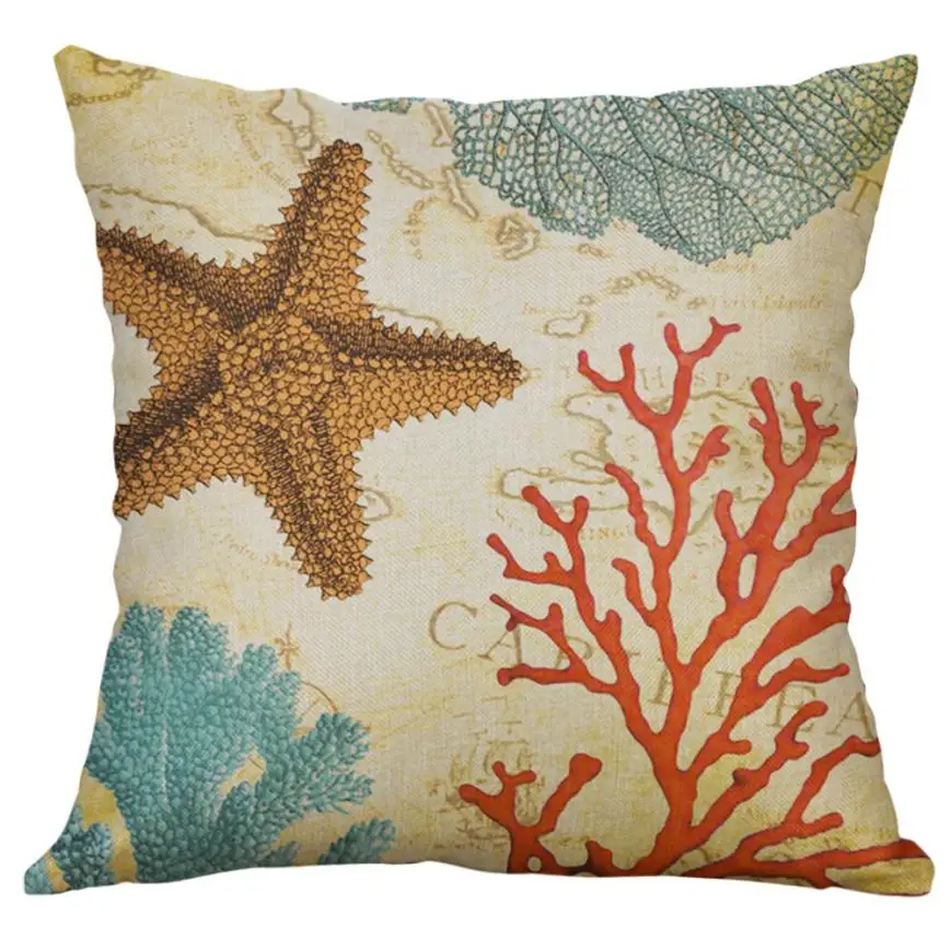 Pillows Decorative Pillowcases Ocean Beach Sea Cotton Linen Pillow Case