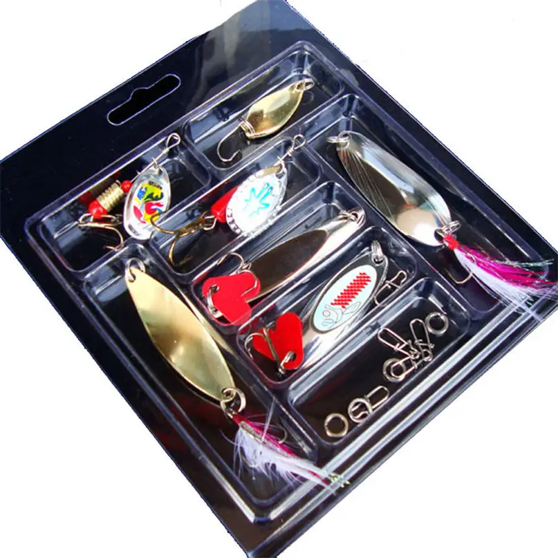 Fishing Lures Spoon Bait Set Metal Lure Kit Sequins DD Fishing Lures with Box Treble Hooks Fishing Tackle hard Bait (3)