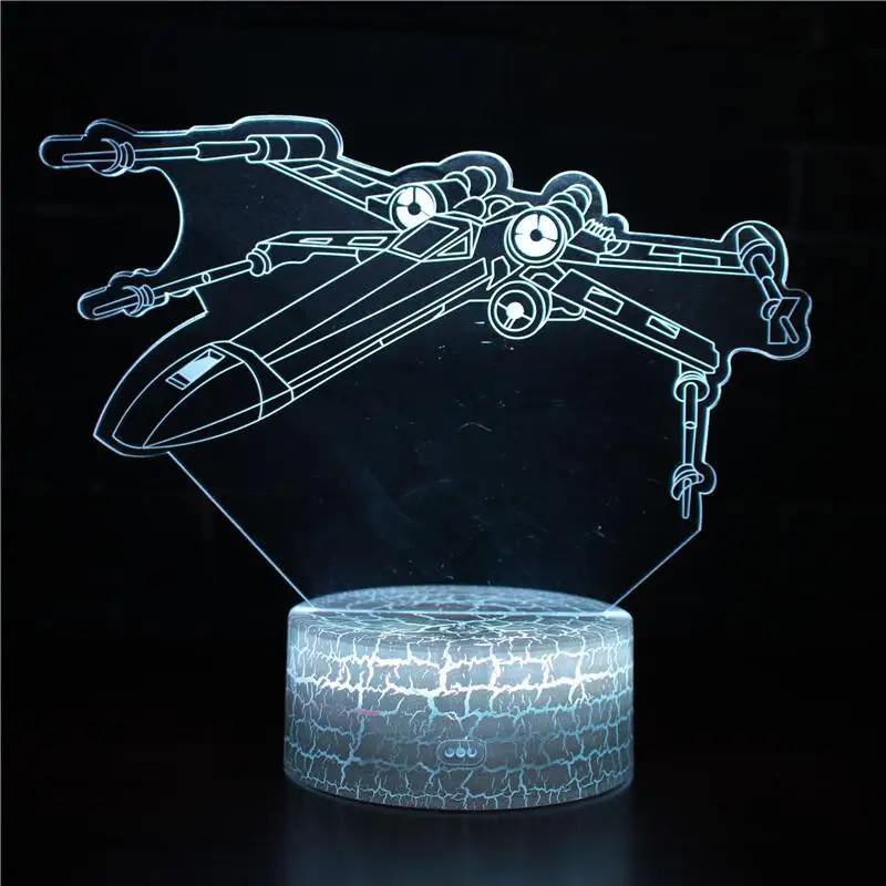 Светильник King Star Wars Master Yoda Darth Vader R2D2 Death BB8 Trek Millennium X Fighter 7 цветов 3D оптический