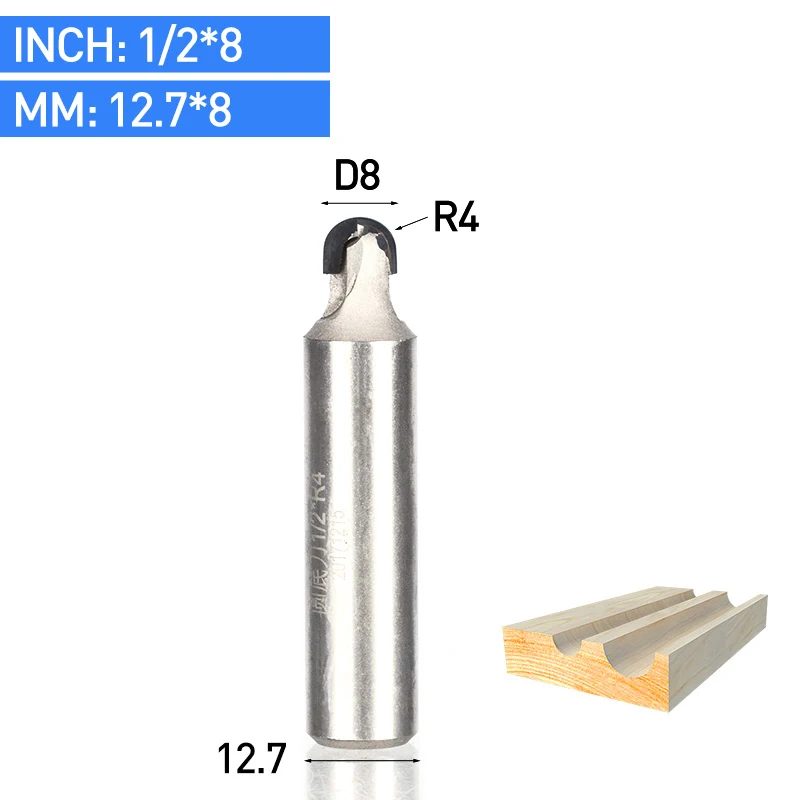 Tideway 1 шт. алмазный круглый бокс маршрутизатор бит PCD CVD покрытие фрезы с головкой резак инструменты для дерева 1/2 хвостовик круглый нос Биты - Длина режущей кромки: Y01804