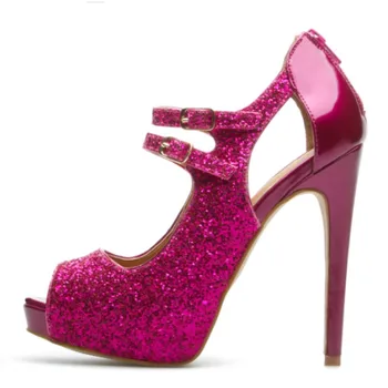 

SHOFOO shoes,Elegant fashion women's shoes, color-matching fabric, about 13 cm high-heeled sandals, women's sandals.