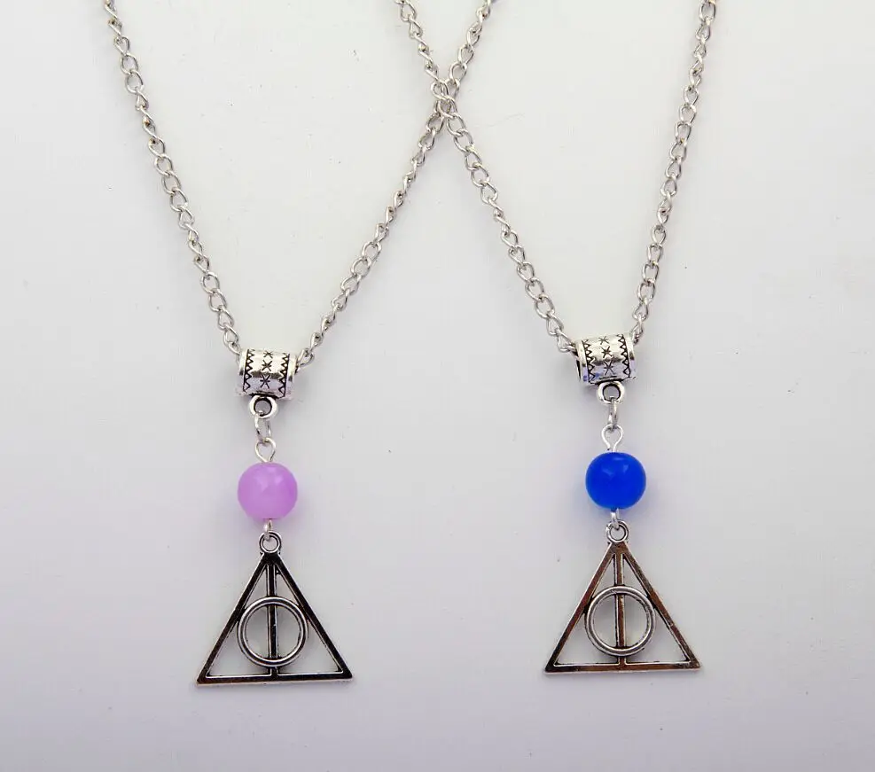 

10PCS Fashion Vintage Silver Multicolor Beads Tripod Charm Women Suspension Pendants Necklace Jewelry Findings DIY Gift D281