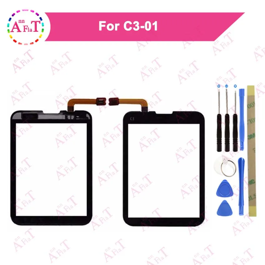 

3.0" For Nokia C3-01 C3 01 Touch Screen Digitizer Sensor Outer Glass Lens Panel Free plastic 3M glue