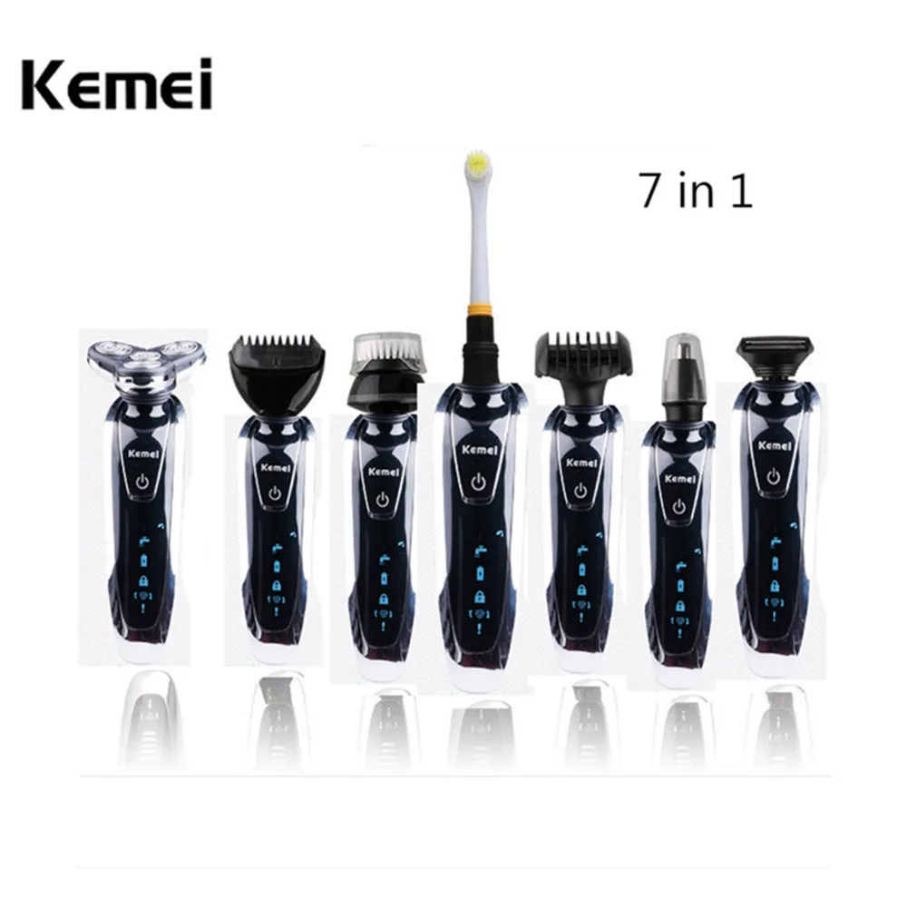 

Kemei KM-8867 Rechargeable 3D Electric Shaver 7 in 1 Washable Electric Razor Men Beard Trimmer Shaving Machine Barbeador