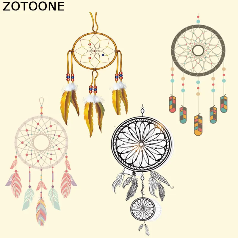 

ZOTOONE Dreamcatcher Flowers Patches Heat Transfer Iron on Patch Diy Decoration Washable Easy Print Irons Clothes Stickers E