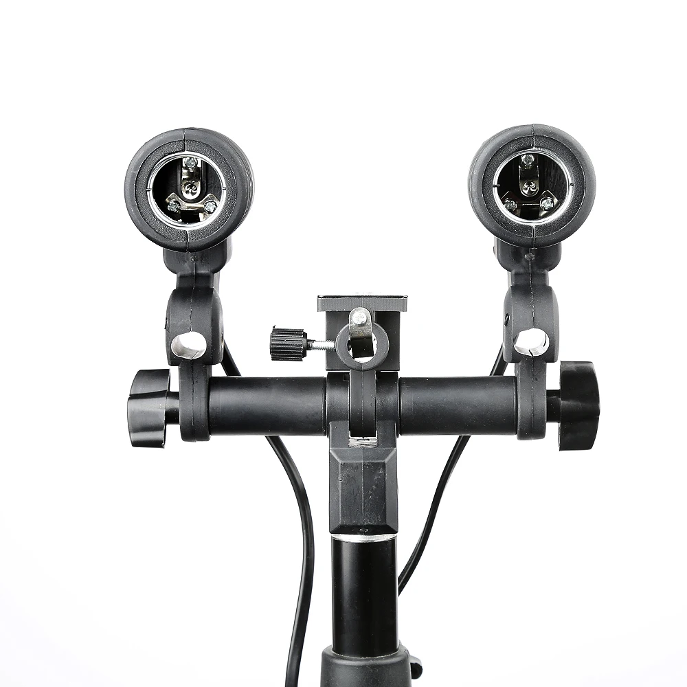 LH-02 Ac Slave Light Double E27 Socket with Umbrella Holder Softbox Light Stand Mount (1)