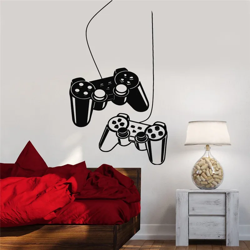 Джойстик съемный стикер Gamer видеоигры игры комнаты виниловые Нидерланды грязные