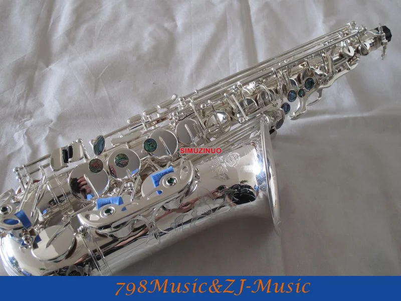 Professional Silver Plated Alto Saxophone Eb sax Abalone Shell Key High