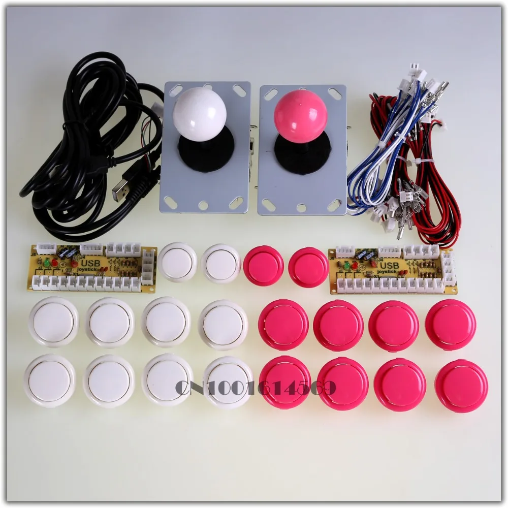 

Arcade Games Push Button 2 x Zero Delay USB PC Enocder + 20 x 5V Arcade Button + 2 x China Sanwa Joystick For PC Controller Game
