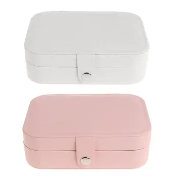 

Jewelry Storage Box Multi-functional Organizer Compartment Earrings Necklace Bracelet Ring Case Portable Girls Container