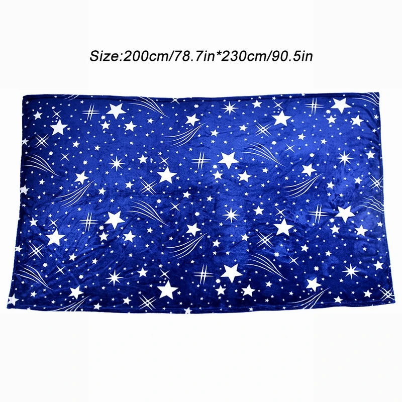 Одеяло со звездами на кровать диване покрывало зима яркая Вселенная фланель синий плед для диван/ТВ/путешествия одеяло