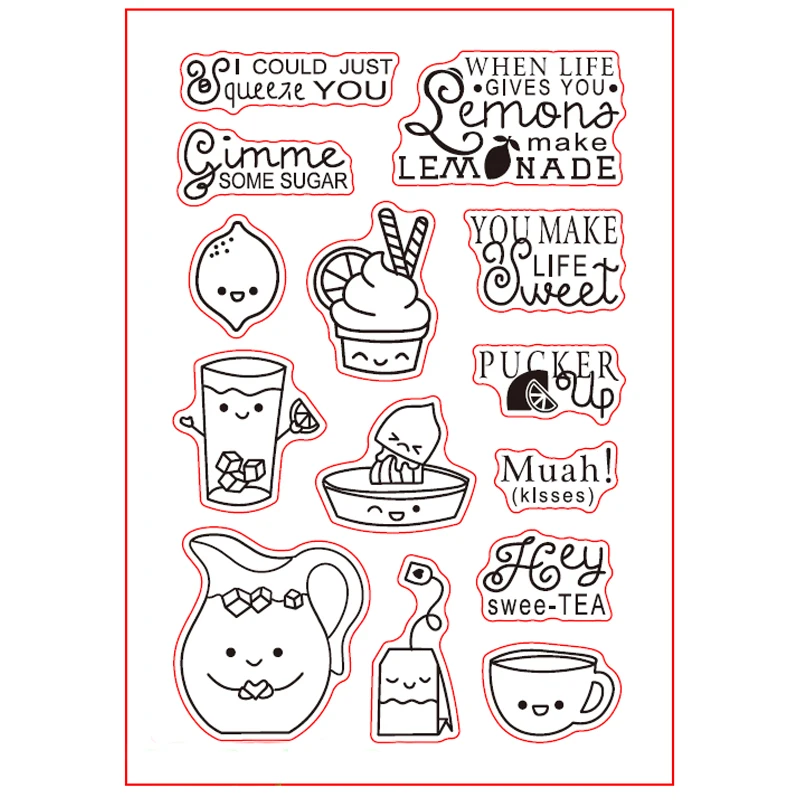 

Summer Drinks Lemon Ice Cream Clear Stamps for Scrapbooking Decorative Cards Paper Crafts Supplies Transparent Stamp New 2018