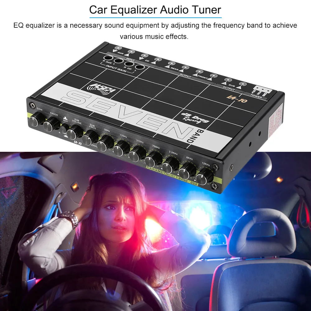 KKMOON Car Audio Modified Car Equalizer Fever Class EQ 7 Equalizer Car Audio Tuner car styling for Auto audio For BMW Ford VW