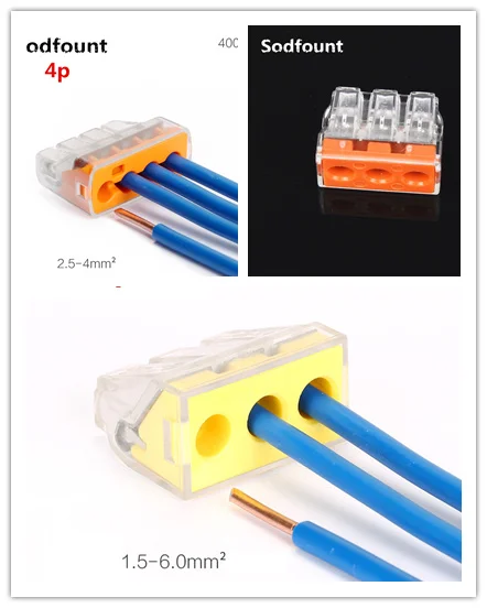 

Type 10pcs/lot773-173(PCT-103D) Universal Compact Wire Wiring Connector 3pConductor Terminal Block With Lever 0.75-6mm2