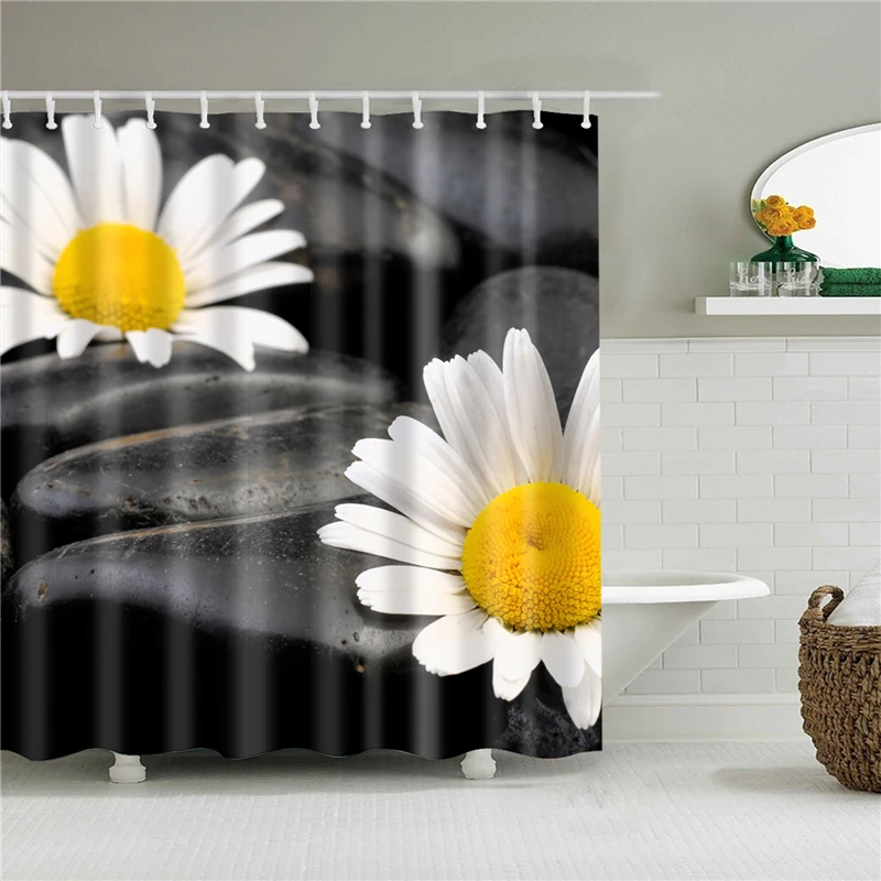 Waterproof Bath Shower Curtains 3d Flowers Printing Custain for Bathroom High Quality Polyester Bath Screen Home Decoration - Цвет: C0401