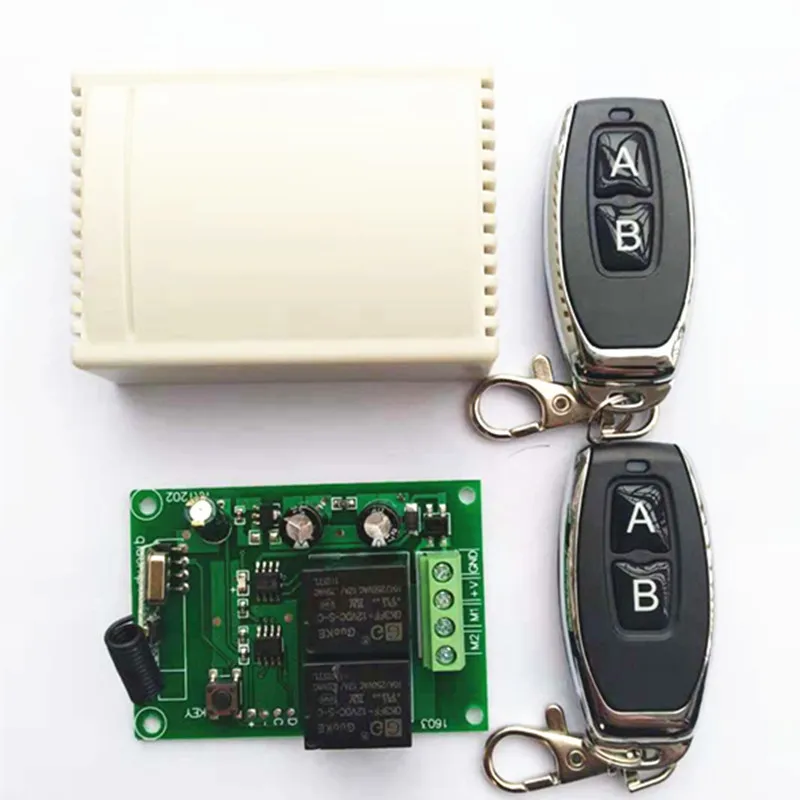 

433Mhz wireless RF remote control and 433Mhz switch DC12V relay receiver module for DC motor forward and reverse. Controller for