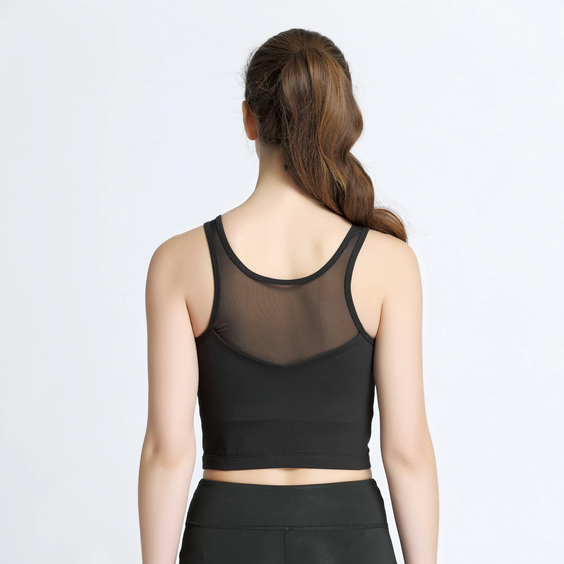 

ESHINES Hot Sports Bra Women Mesh Fitness Top Shake proof Padded Yoga Bra Workout Gym Bra Top Wire Free Push Up Running TOP Yoga