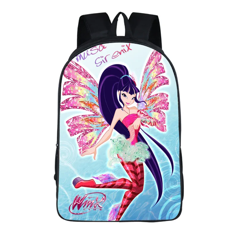 

New Italy sweet Winx Club lightweight 16Inch Backpack Students School Bag For Girls Boys Rucksack mochila customize Travel bags