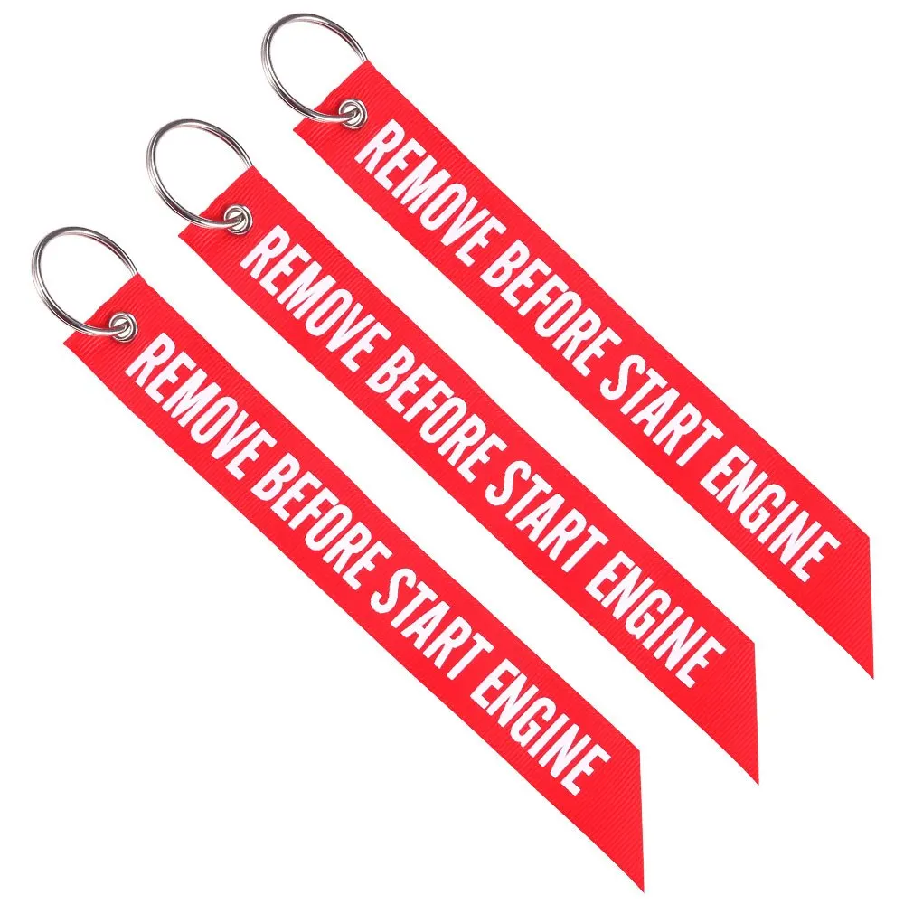 Remove Before Flight Streamer Key Chain Chaveiro Red Keychain Remove Before Start Engine Motorcycle Streamer Key Ring Jewelry (2)