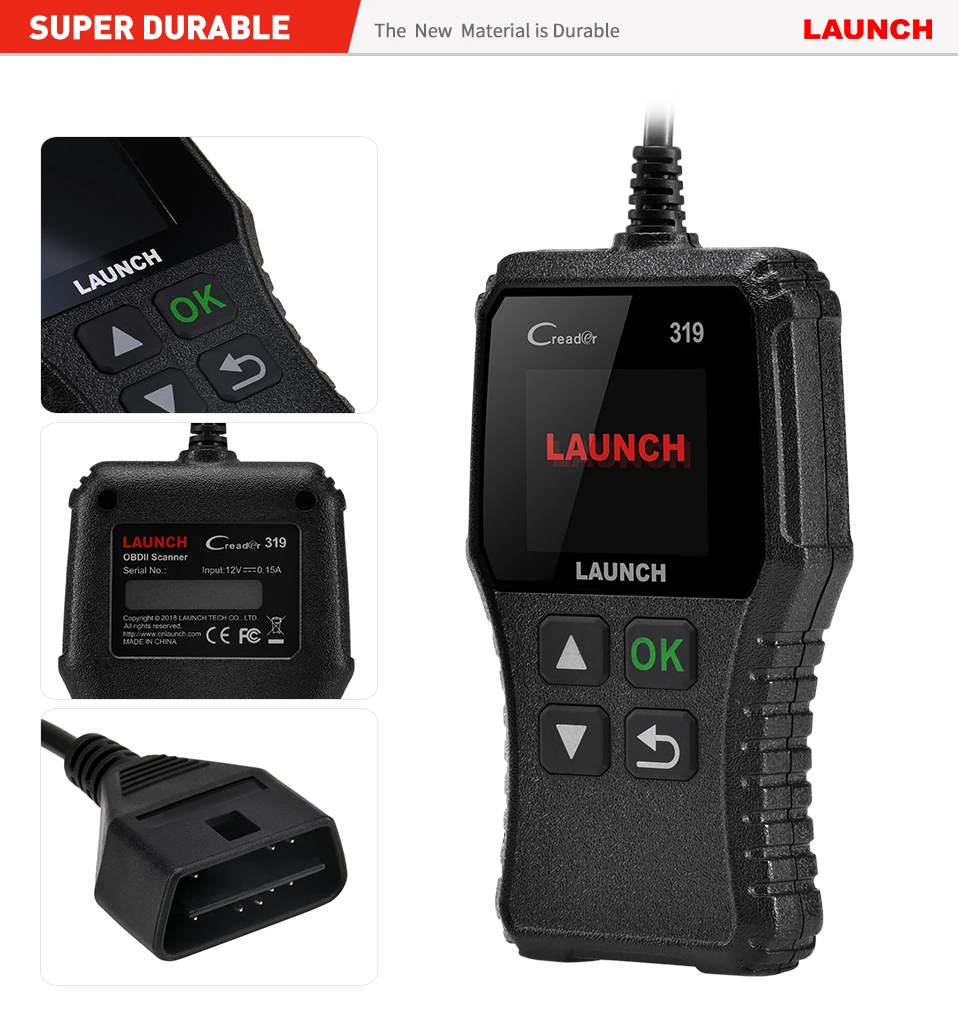 Launch X431 Creader 319 CR319 OBD OBD2 EOBD автоматический считыватель кодов инструменты для сканирования автомобиля диагностический инструмент PK CR3001 ELM327 сканер