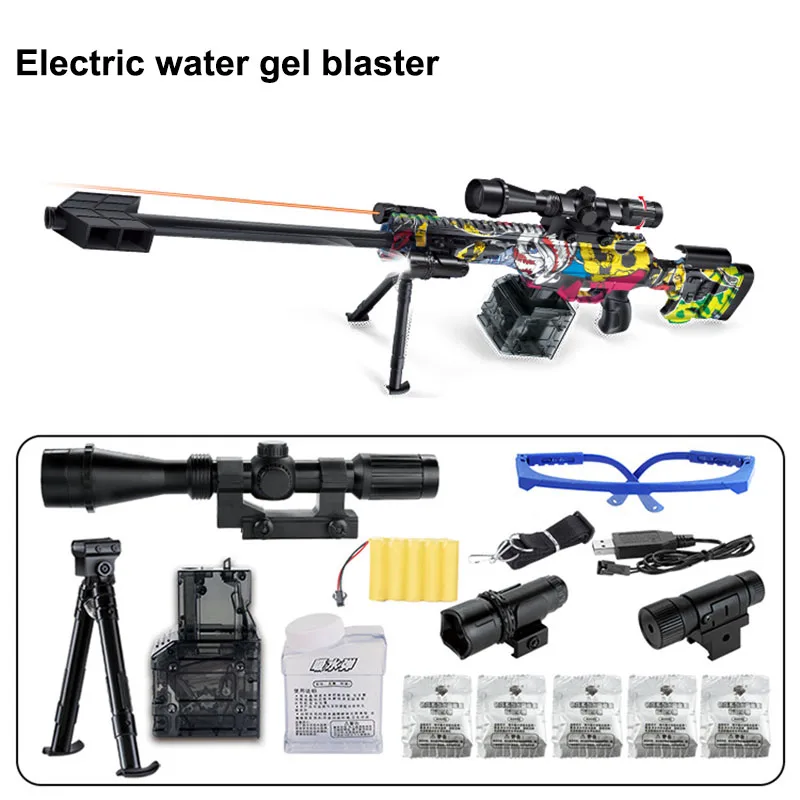 

Barrett electric graffiti under the supply of fire can be launched crystal bomb toy gun simulation water egg gun 66077-1