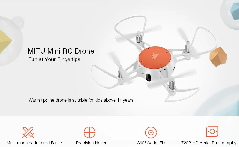 Xiaomi MITU WiFi FPV 720P HD Cam мультимашинная инфракрасная битва Мини RC камера Дрон-БНФ Версия пульт дистанционного управления 360 градусов