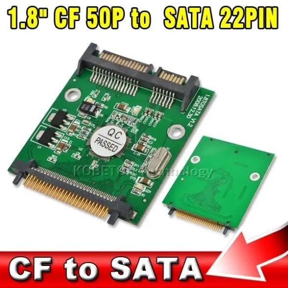 1.8" CF 50P to SATA 22PIN CF TO SATA Compatible with CF I/II Compact ...