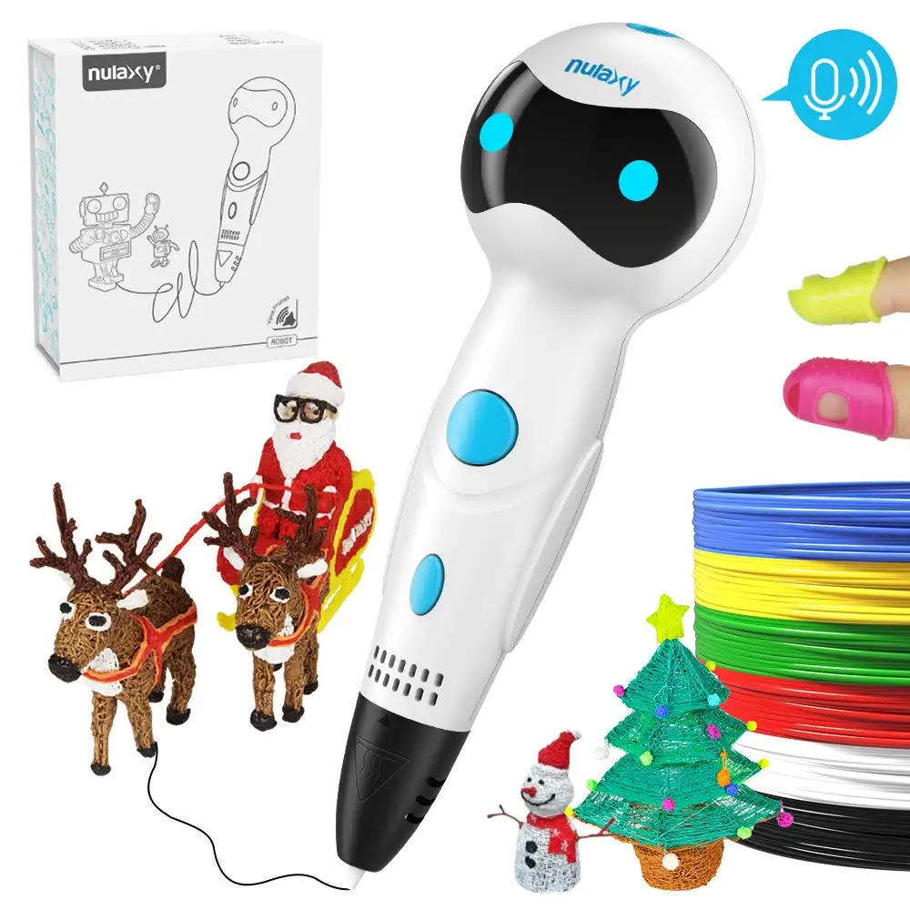 

Nulaxy 3D Pen First Robot 3D Drawing Printing Pen with Voice Prompts ABS PLA Filament Refills Automatic Feeding for the Kid Gift