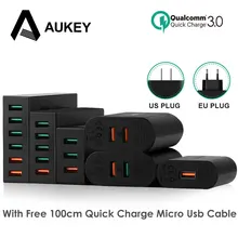 

AUKEY Quick Charge 3.0 Mobile Phone Charger USB Desktop & Wall Charger Smart Quick Charging for Phone Samsung Galaxy S8 Xiaomi